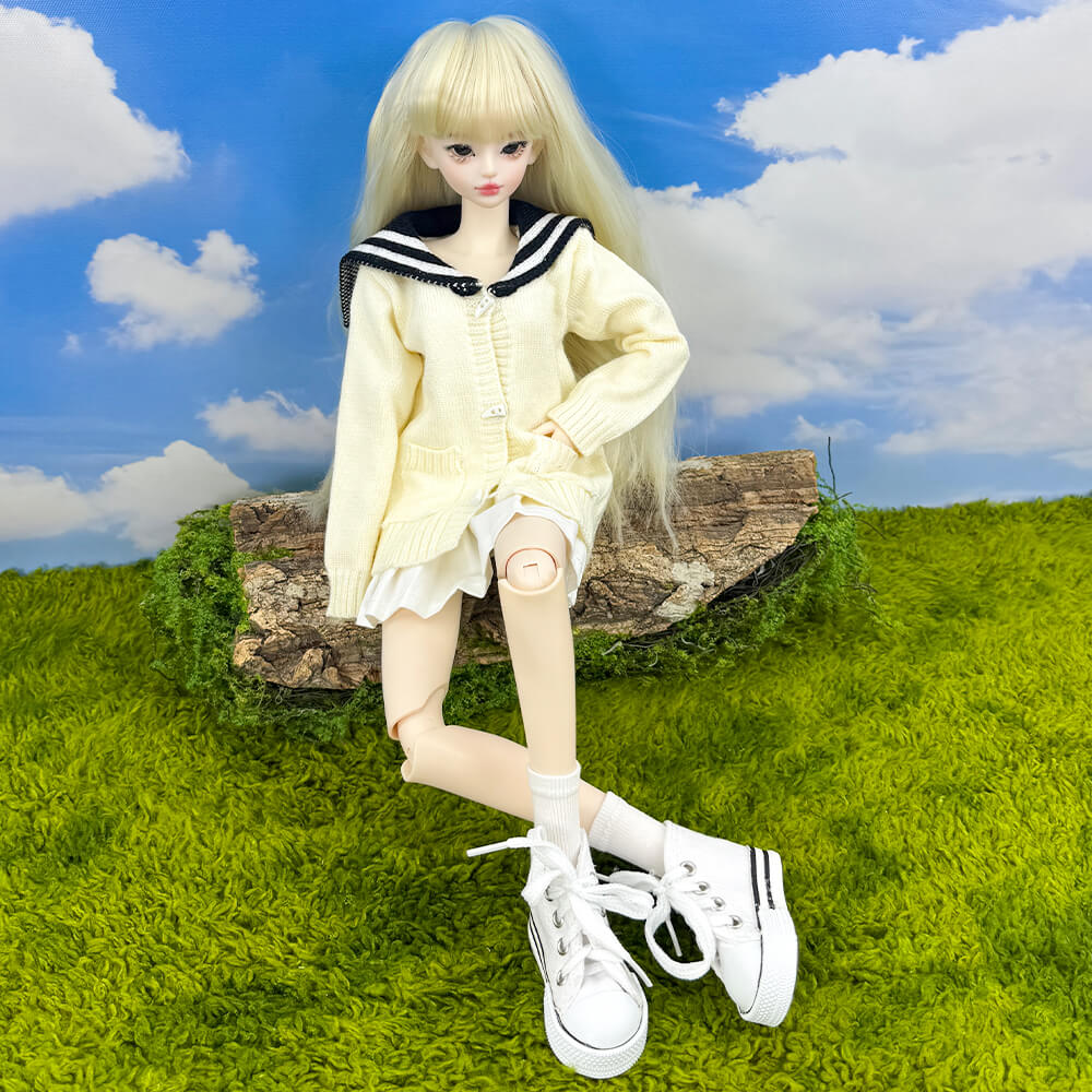 niannyyhouse 1/3 BJD Doll Canvas Sneakers High-Top Shoes (7.4cm Sole) - Detail Showcase 9 | niannyyhouse
