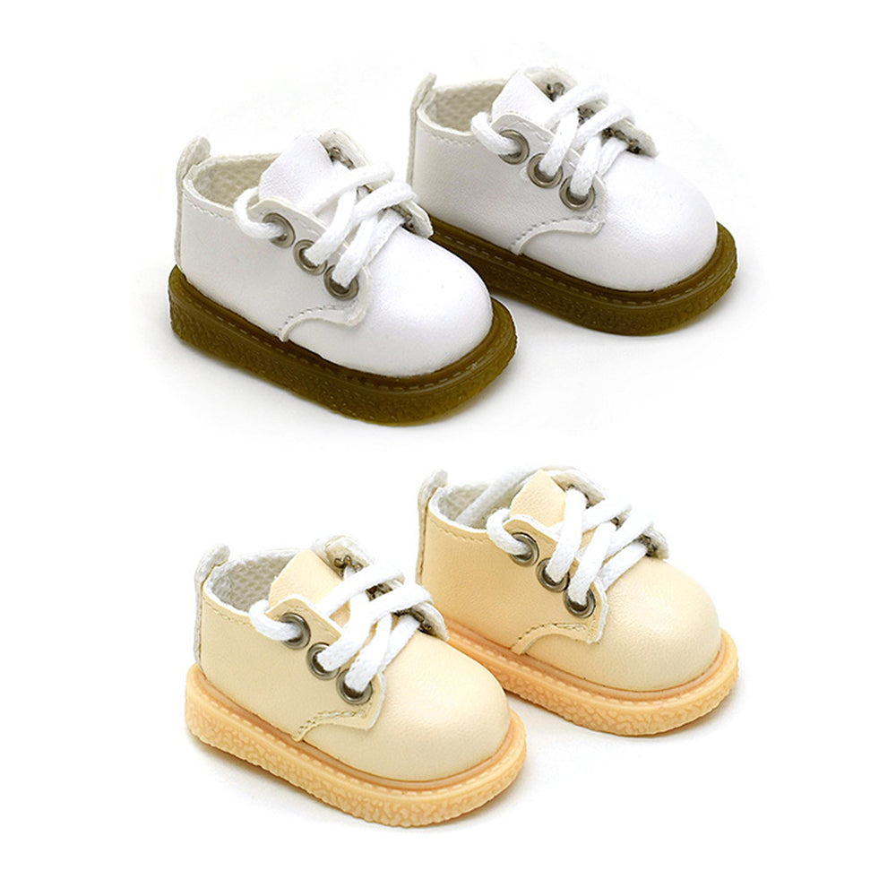 Puppenschuhe Für 15 Cm Plüschpuppe – Lederoptik, Braun, 4,5 Cm Lang, 1/6 BJD Zubehör