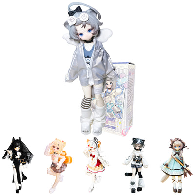 niannyyhouse 1/8 Scale BJD Blind Box Meow Power Series | Collectible Ornaments, Complete Clothes Set, Dress-Up, Articulated Mini Figure