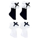 niannyyhouse OB22 OB24 Doll Lace Bow Socks 2-Pair Set (Black & White) - Detail Showcase 2 | niannyyhouse