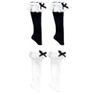 niannyyhouse OB22 OB24 Doll Lace Bow Socks 2-Pair Set (Black & White) - Packaging & Scale Reference | niannyyhouse