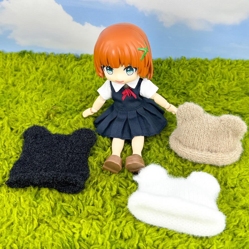 niannyyhouse 1/12 BJD Doll Bear-Ear Beanie Hat Headwear (4.3in-5.5in) - Detail Showcase 11 | niannyyhouse