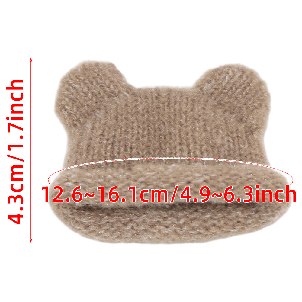 niannyyhouse 1/12 BJD Doll Bear-Ear Beanie Hat Headwear (4.3in-5.5in) - Detail Showcase 4 | niannyyhouse