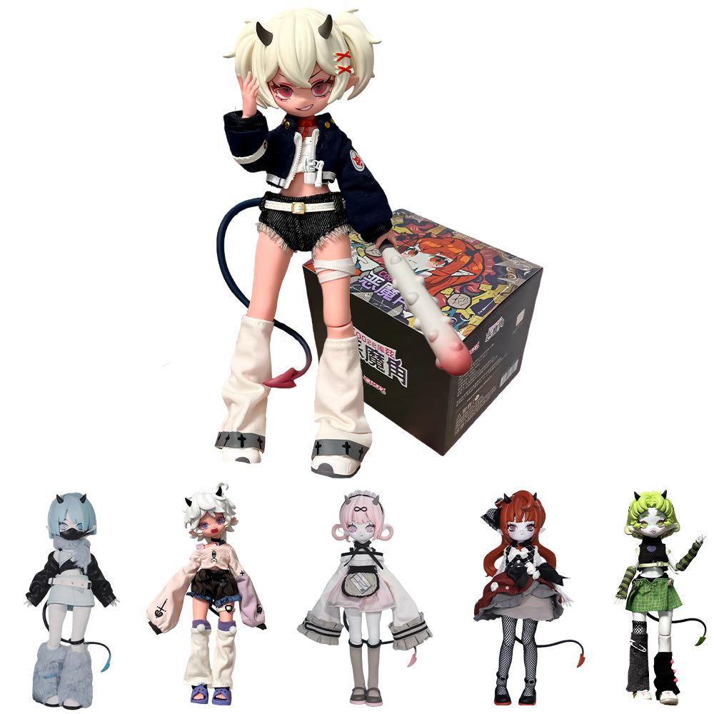 BJD Blind Box Figurines, Devil Horns Series, 1/8 Scale, Ball