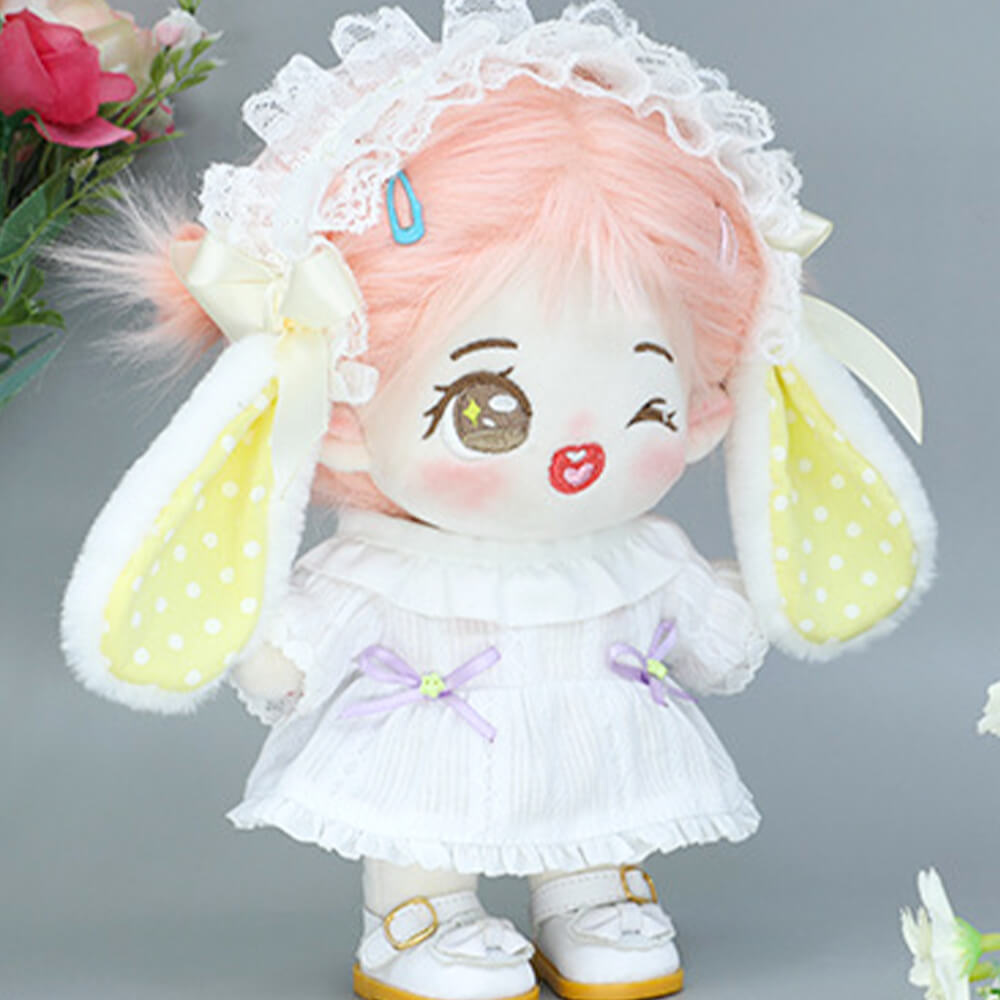 Rabbit Ear Hair Hoop for 20cm Plush Dolls | Multi-Color, Kawaii 3D Ears doll clothes for 10cm 15cm 20cm stuffed toy