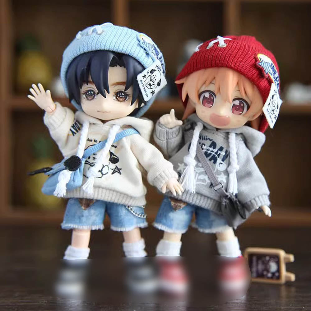 着せ替え服・アウトフィット ob11 doll niannyyhouse 1/12 BJD OB11 Doll Clothes Hat Hoodies Denim Shorts Backp