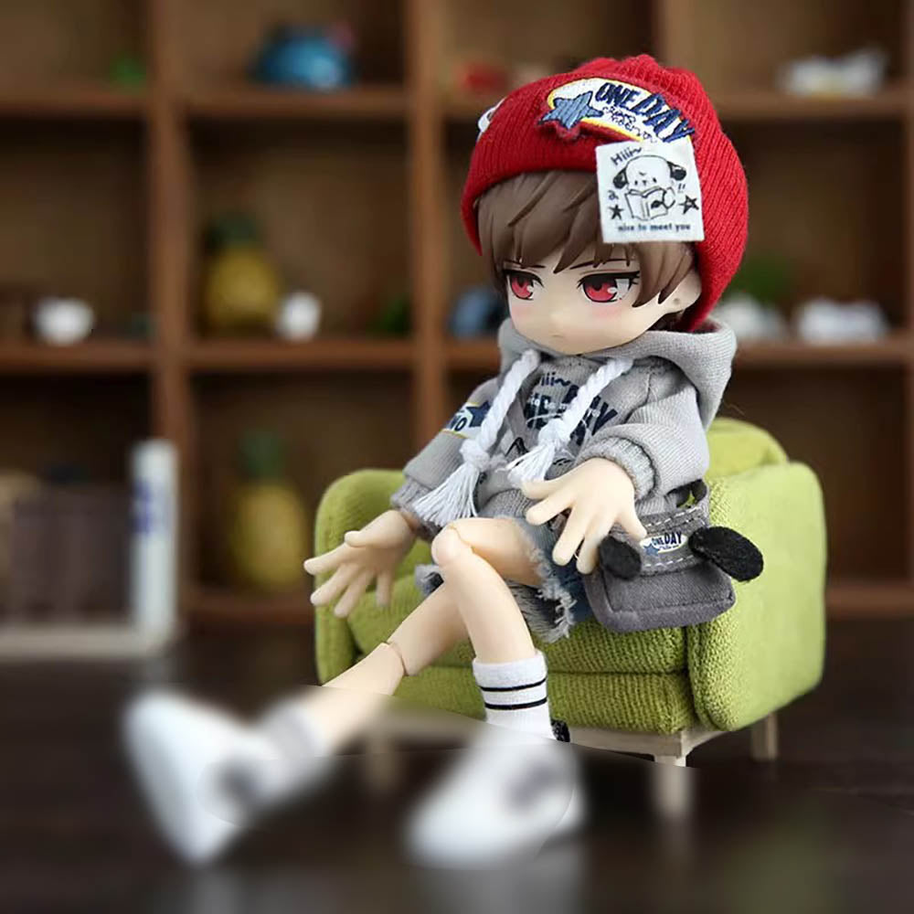 niannyyhouse 1/12 BJD OB11 Doll Clothes Hat Hoodies Denim Shorts Backp