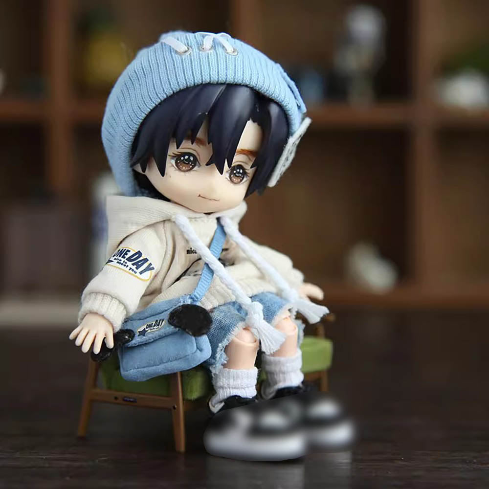 niannyyhouse 1/12 BJD OB11 Doll Clothes Hat Hoodies Denim Shorts Backp