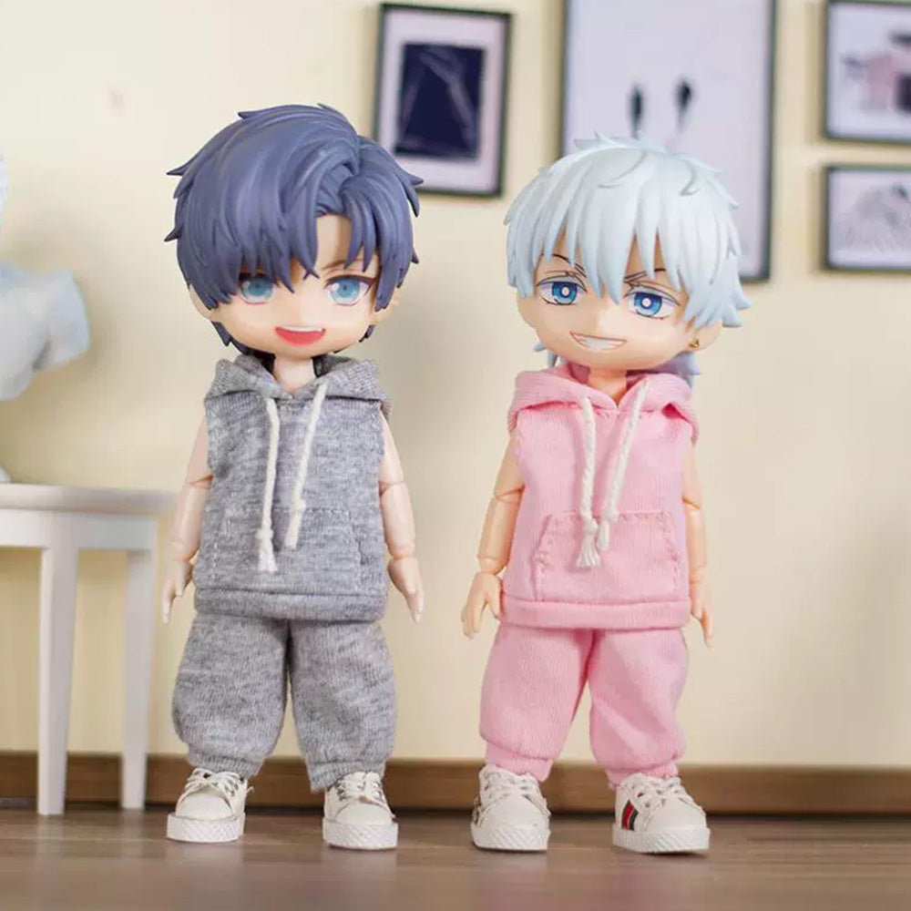 niannyyhouse OB11 Doll Clothes, Sleeveless Hoodie with Pants, 1/12 Sca
