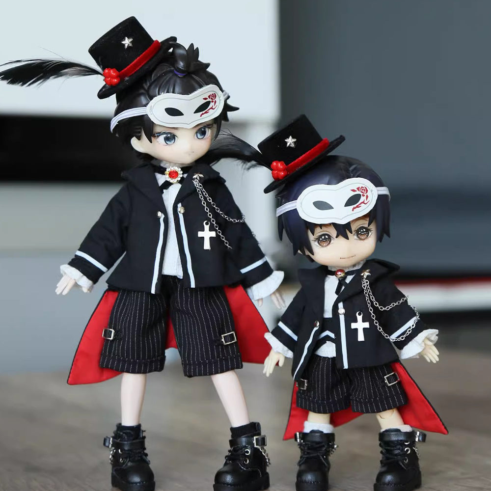 niannyyhouse OB11 Doll Clothing Dark Night Walker Set, 1/12 Scale BJD