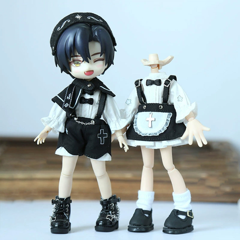 niannyyhouse OB11 Doll Clothes, Retro Style 4-Piece Suit Set