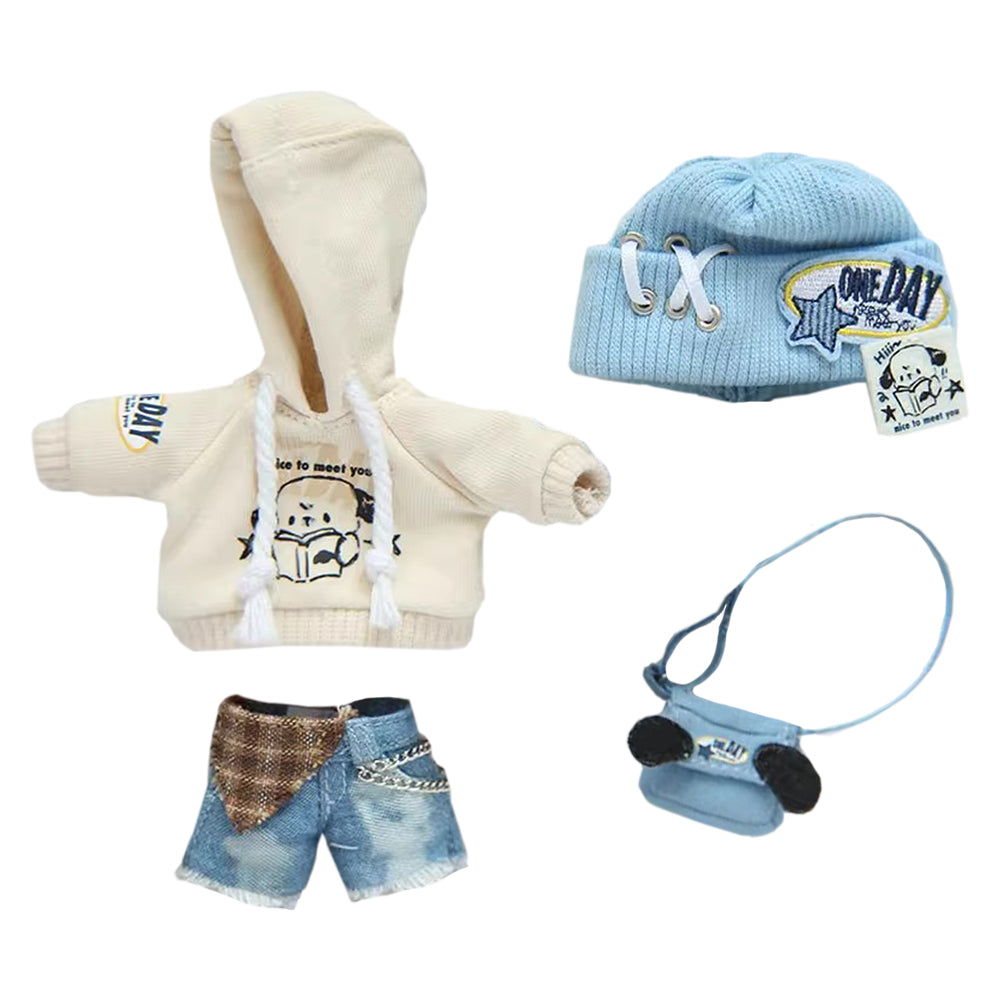 niannyyhouse 1/12 BJD OB11 Doll Clothes Hat Hoodies Denim Shorts Backp