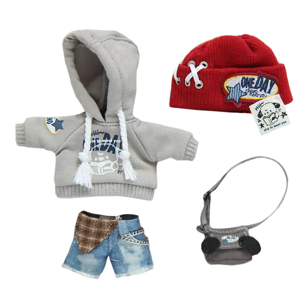 niannyyhouse 1/12 BJD OB11 Doll Clothes Hat Hoodies Denim Shorts Backp