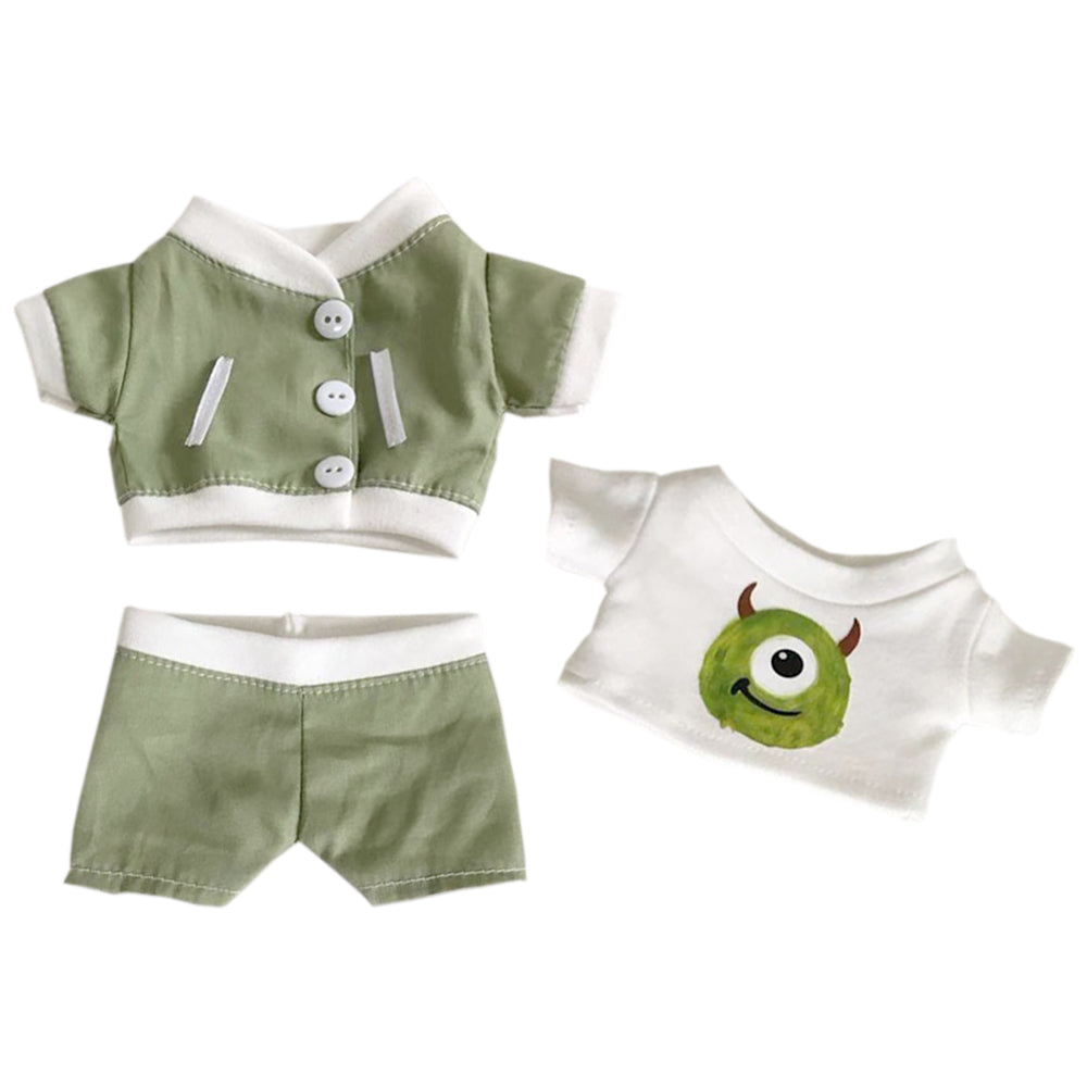 niannyyhouse 15cm 20cm Plush Doll Clothes Green Monster Suit