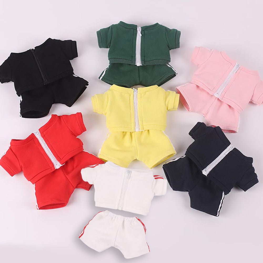 niannyyhouse 10cm 15cm 20cm Plush Doll Clothes Solid Color Coat Pants Sportswear Outfit Dolls Accessories Dress Up.