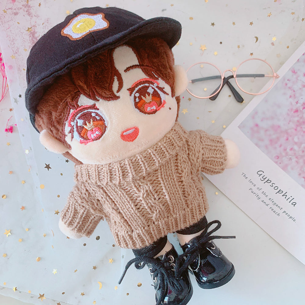 niannyyhouse Egg Cap Sweater Pants Glasses Dress Up 8in（20cm） Plush Doll Clothes Accessories.